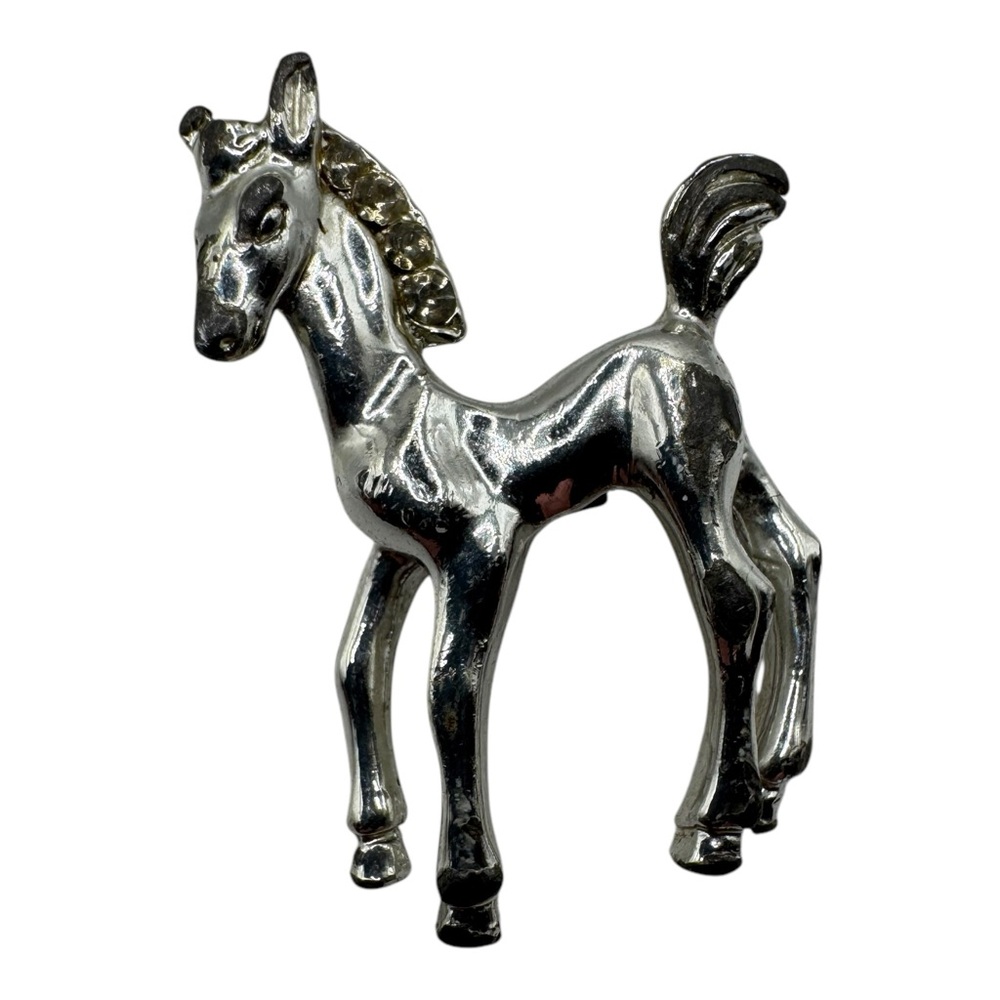 Vintage Silver-Tone Foal Horse Brooch –‎ 1.25” – Adorable Pony Pin